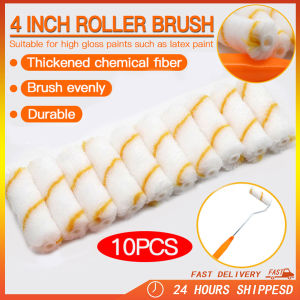 10pcs Roller brush 4inch Paint Mini Roller Sleeve Refill Craft Paint Foam Rollers Decorators Brush Smooth Tools for Home