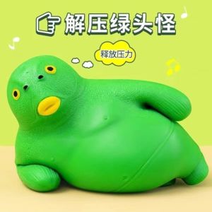 Stress Relief Green Head Fish Sand Sculpture Funny Dumbhead Fish Internet Famous Toy Gorilla Venting Toy Creative Prank Toy