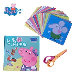108 Chiếc Peppa Pig Giấy Thủ Công Cắt Bộ Dụng Cụ Dành Cho Trẻ Em 3-12 Tuổi Mẫu Giáo Học Tập Đồ Chơi Xếp Hình Rảnh Tay Đào Tạo Quà Tặng Sinh Nhật