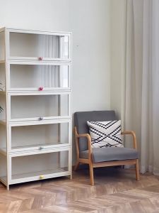 3/5 Acrylic living room display box 32CM Bamboo+3side Transparent Cabinet layer Display Cabinet