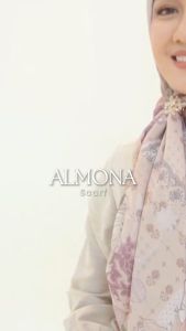 Zoya ALMONA Scarf - Kerudung Hijab Segiempat Motif With Pouch - Bahan Poly Fine - Ukuran 110x110