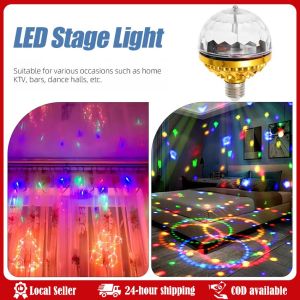 Colorful E27 Rotating Atmosphere 360 Magic Ball Bulb Aautomatic Stage Effect LED Lamp Night Light For DJ Disco KTV Dance Party