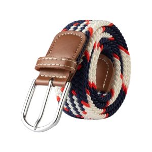 107/120/130cm Female Casual Knitted Pin Buckle Women Belt Woven Canvas Elastic Expandable Braided Stretch Jeans Belts for Men