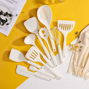 220°C Heat Resistant Silicone Cooking Kitchen Utensils Dishwasher Safe Nonslip Grips Cookware