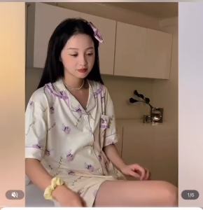 Baju Tidur Piyama Sutra Untuk Wanita/baju tidur/baju tidur terbaru / Piyama Sutra Bermotif Beruang Lucu Jepang/Lengan Pendek/baju tidur piyama/Baju tidur terbaru/Baju tidur cewek