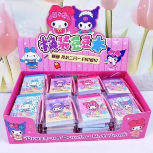 Mini Đồ Họa Trang Trí Đổi Trang Phục Hai Trong Một Dán Bắp Đậu Sách Học Sinh Dễ Thương Hoạt Hình Dán Bắp Đậu Bé Gái