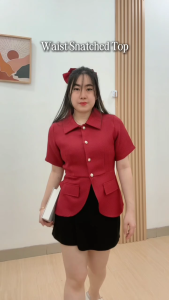 AUVESION Gemma Collar Tweed Top 6338 | Blouse Atasan Wanita