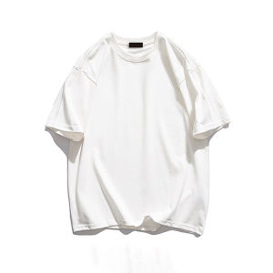 เสื้อยืดคอกลมแขนสั้นผ้าฝ้ายแท้ แฟชั่นสำหรับผู้ชาย ฤดูร้อน 2024 ทรงหลวม สไตล์ลำลอง เสื้อตัวบนลายพิมพ์สร้างสรรค์ แบรนด์เสื้อยืดแฟชั่นสำหรับผู้ชาย