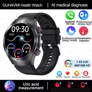 2025 New Laser Therapy ECG+PPG Smartwatches Men Women Sapphire Glass Screen Heart Rate Blood Lipid Uric Acid Health Smart Watch