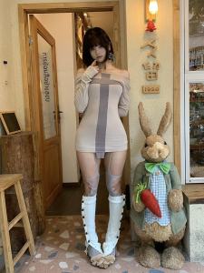 เสื้อยืดแขนยาวผู้หญิงฤดูใบไม้ผลิและฤดูใบไม้ร่วงบางเข้ารูปเอวสูงสตรีทสไตล์เสื้อชั้นในกระชับสัดส่วนแฟชั่นเสื้อผ้าทำงาน