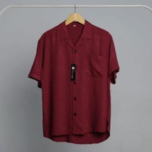 Kemeja Polos Hawai Lengan Pendek Baju Pantai Kekinian Pria Wanita
