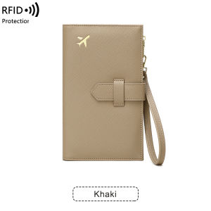 Fashionable PU leather airplane pattern RFID travel passport cover for women and men multi-functional ID card credit card wallet