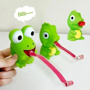 Creative Fidget Decompression pinch toy Frog Dinosaur Sticking Tongue Out Relieve Stress Children Fun Squeeze Interactive Toys
