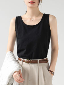 Black Bamboo Cotton Tank Top Womens Loose Strapless Sleeveless Slimming Summer Fashionable Versatile Base Layer Top