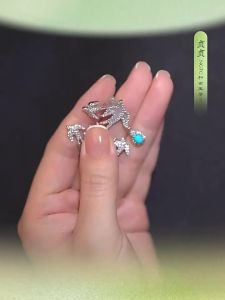 Ciga Long | Original Design New Chinese Style Flying Swallow Series Turquoise Earrings Ring
