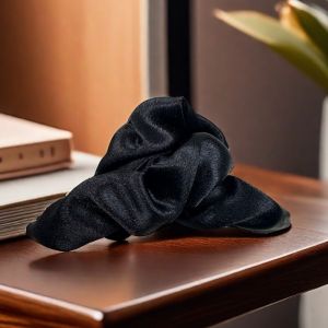 กิ๊บติดผมขนาดใหญ่ผ้าซาตินพับคลื่นฟองน้ำ กิ๊บติดผมสีเขียว ตกแต่งผมแบบอ่อนๆ สำหรับผู้หญิง กิ๊บติดผมสไตล์ฤดูใบไม้ร่วง/ฤดูหนาว