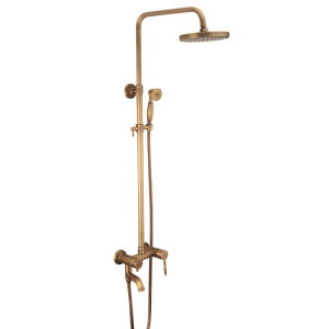 JUNSHEN | Brass Antique Style Shower Faucet Set