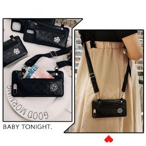 Ốp Lưng iPhone Bằng Silicon Chống Rơi Có Dây Đeo Chéo Túi Đựng Tiền Xu Bảo Vệ Toàn Diện Cho Apple 15/14/13/12pro