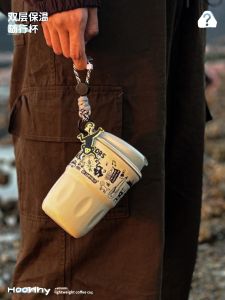 Portable Insulated Coffee Cup Small Size Hoowwy Travel Water Bottle Stainless Steel Camping Outdoor Sports Beverage Container