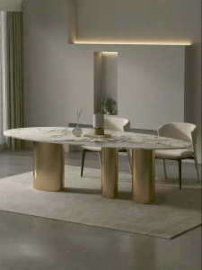 Water Drop Shaped Luxurious Marble Modern Italian Style Dining Table