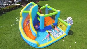 【READY STOCK】 Childrens inflatable castle indoor and outdoor large park trampoline slide jumping family playground