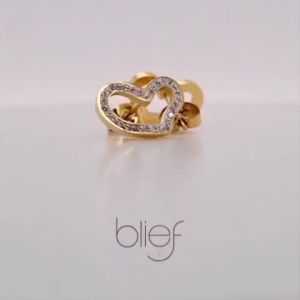 Blief Plus+ QPP Medical Fashion Heart Diamond Earring Classic 24 Karat Gold or Medical Grade Stainless Steel Subang
