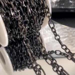 1Meter 2Meters Stainless Steel GunBlack Plated Chunky Chain DIY Men Punk Necklace Bracelet Trend Link Chain Jewelry Making