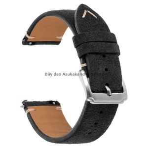 Dây Đeo Đồng Hồ Bằng Da Lộn Tháo Nhanh Đa Năng 18mm-22mm Dây Đeo Cổ Tay Bằng Da Bê Mềm Dành Cho Nam Và Nữ Tương Thích Với Nhiều Loại Đồng Hồ Truyền Thống Khác Nhau