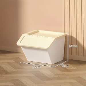 Plastic Storage Box with Lid Household Slanted Mouth Storage Box for Toys Snacks Clothes Miscellaneous Goods Organizer Box