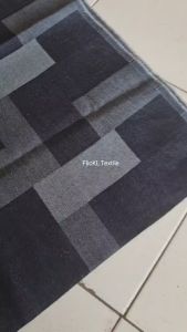 Kain Jeans Sashiko Bahan Jeans Mondrian Jeans Corak Mondrian Denim Corak Sashiko