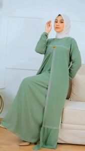 Gamis Wanita Remaja Naira Bahan Adem Crinkle Airflow untuk Lebaran 2025