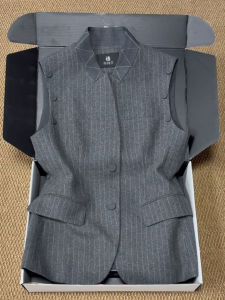 DANTING | Luxurious Minimalist Stripe Grey Sleeveless Womens Vest Autumn New