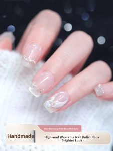 MONLEYTA | Handmade Wearable Short Nail Art Patches Manicure Finished Product High End Medium Long Wearable Nail Tips Chinese Brand