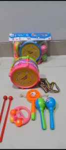 Mainan Anak Baby Mini Drum Set 5 in 1 Jazz Drum Bayi Music Rattle