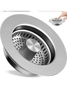 Stainless Steel Kitchen Sink Drain Filter Vegetable Washing Basin Leak Plug Dishwashing Sink Universal Bounce Core Filter