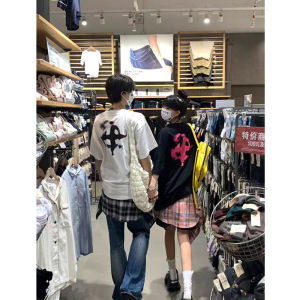 Heavyweight American High Street Style T-Shirt Short Sleeve Pure Cotton Youth Versatile Printed Casual Summer New Arrival