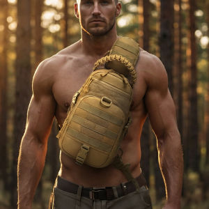 Tactical Messenger Bag for Men Nylon Military Sling Backpack MOLLE System Chest Pack Travel Crossbody Bag