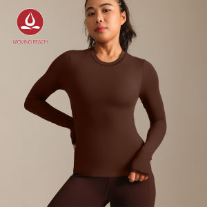 Moving Peach Yoga Long sleeve For Women Lightweight & U-neck High Elasticity Yoga Top Second Skin Soft Touch Breathable Gym Pilates Dance Daily wear ASM