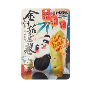 Ready-to-eat Bean Rolls with Enoki Mushrooms Seaweed and King Oyster Mushroom Snacks