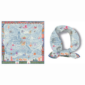 53cm K-style High Quality Twill Silk Easiest for Match Decoration Print Womens Small Square Towel Scarf Small Scarf Scarf Decorative Painting