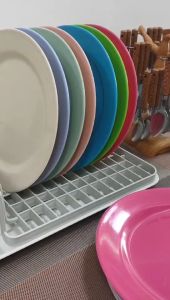 24 pcs . Round Plate (Wheat Straw Material) Soup Plate/Reusable Dinner Plate
