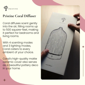 Pristine Coral Diffuser | Ultrasonic Humidifier | Ceramic Diffuser Stone Shell Fragrance Decoration | For Water Soluble Aroma Concentrate