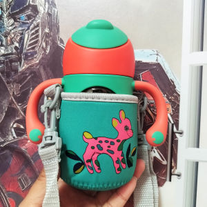 Ốp Lưng Cốc Học Uống Cho Trẻ Em Có Tay Cầm Ống Hút Ống Lợn Ốp Lưng Bảo Vệ Cho Bình Nước Ốp Lưng Cốc Nước Cho Bé