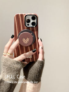 UFULL Magnetic Absorption Frosted Hard Shell Case for 17Promax 16Pro 15Pro 14Pro 13 12 Phone Cover Womens Style Stripe Leopard Heart Design