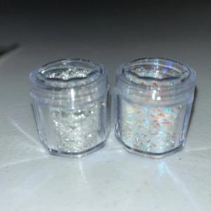 1/2Boxes 3D Sparkling Nail Glitter Sequins Ultra-thin Silver Dazzling Nails Flakes Iridescent Paillettes Manicure Decorations FA