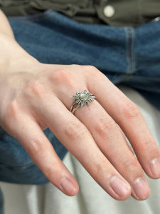 Komeiku Sun Totem Retro Design Neutral Fancy Ins Niche Style Men and Women Opening Ring