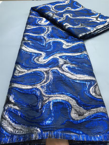 African Lace Fabric 2025 High Quality Nigerian Tulle Lace Fabric Brocade Gild Jacquard Lace Fabric 5Yards for Sewing Dress F4045