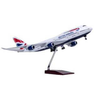 47cm British Airways Series Model Airplanes A380/350/B747/777/787 Resin Diecast Scale Aircraft Adults Collectible With LED Light