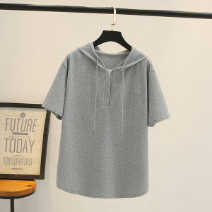 เสื้อยืดคอกลมแขนสั้นทรงหลวมสไตล์ลำลองสำหรับผู้หญิงไซส์ใหญ่ ทรงหลวม ปกปิดเนื้อผ้า ทรงหลวม แขนสั้น ฤดูร้อน 2024