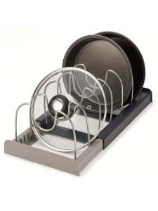 Expandable Pans Organizer Rack Kitchen Cabinet Pan Rack Drawer Expanding Cookware Space Saving Kitchen Cabinet Organizer Holde